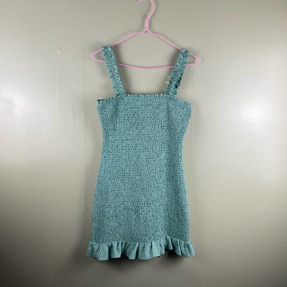 Zara smocked textured weave bodycon mini dress - Picture 3 of 9